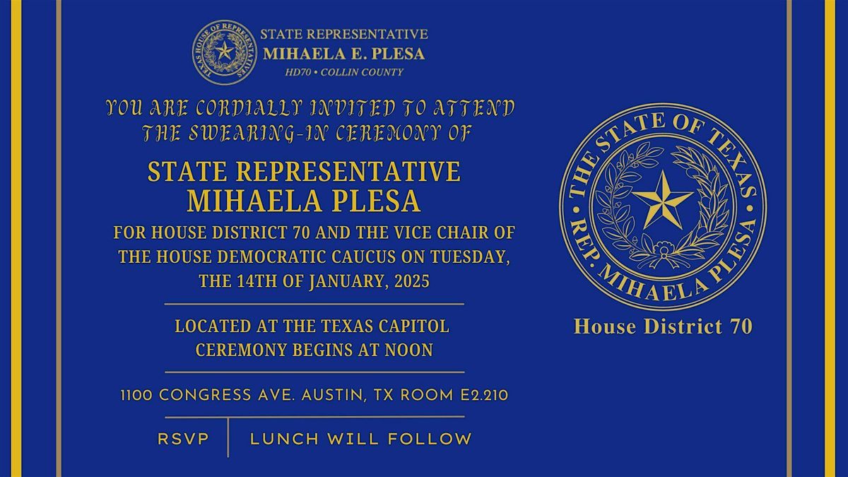 Rep. Mihaela Plesa - 89th Legislature Swearing-In Ceremony and Breakfast