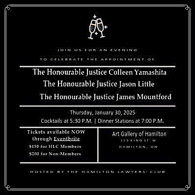 Hamilton Lawyers' Club: 2025 Judge's Dinner