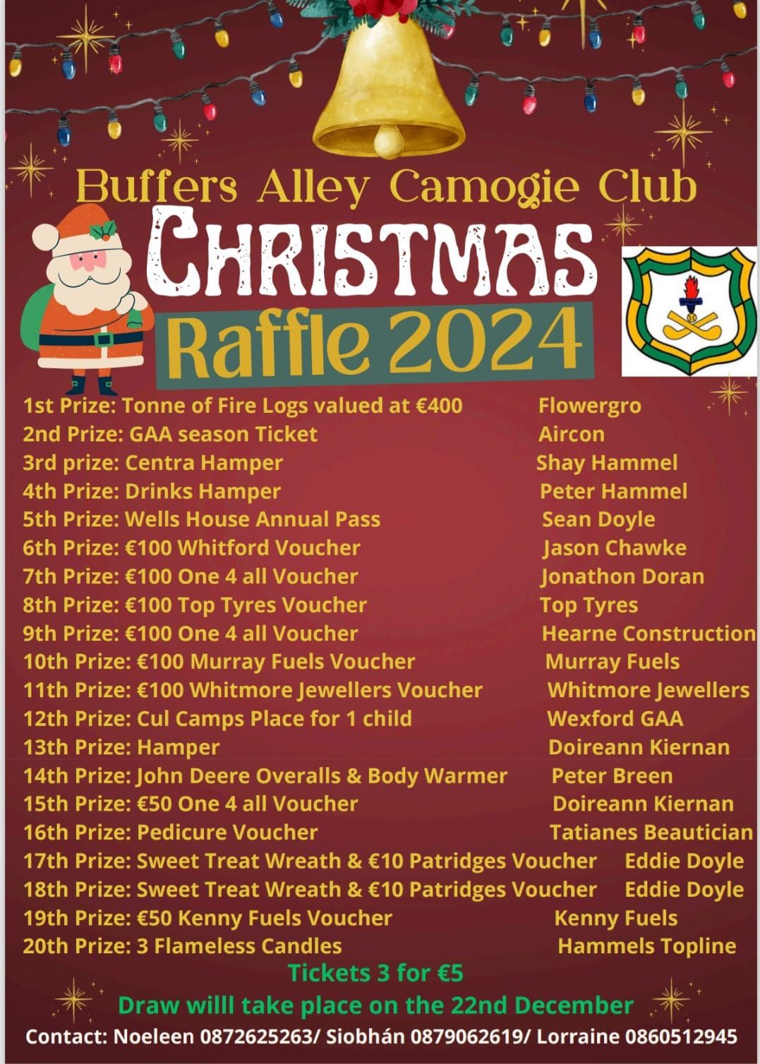 Camogie Club Christmas Draw