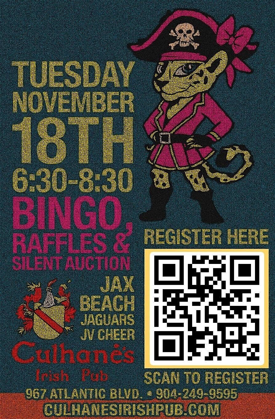 Jax Beach Jaguars JV Cheer - Bingo FUNraiser at Culhane's Irish Pub