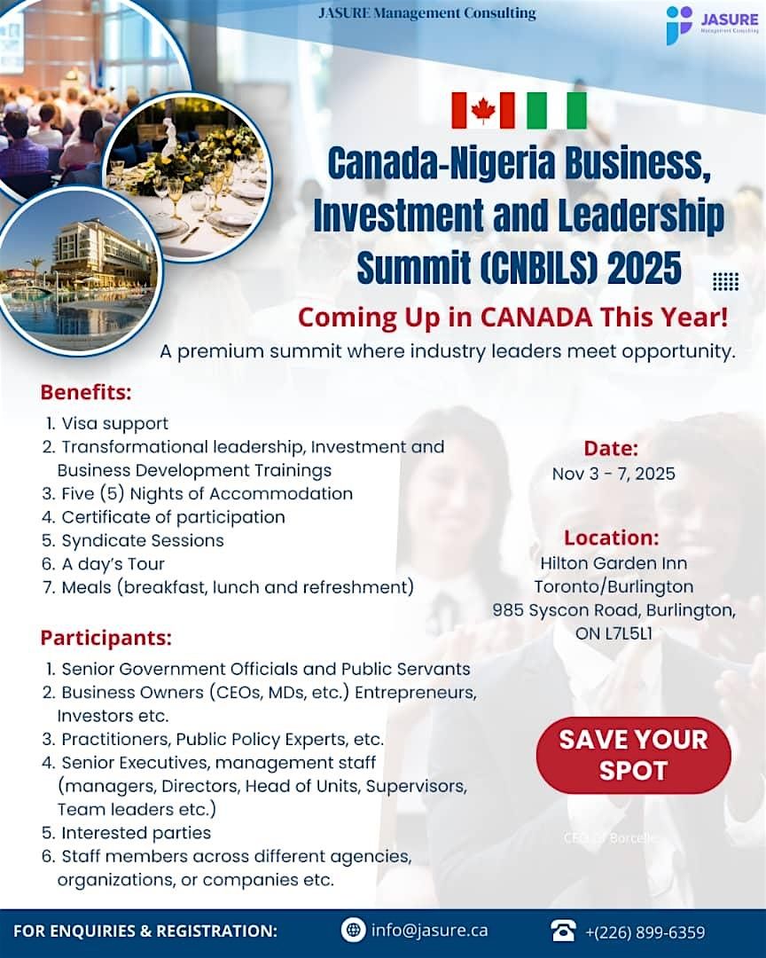 Canada- Nigeria Business, Investment and Leadership Summit (CNBILS) 2025