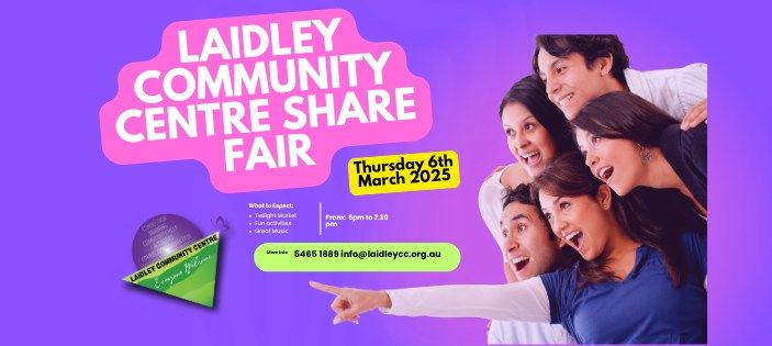 Laidley Community Centre Share Fair. 13, Mary Street, Laidley.