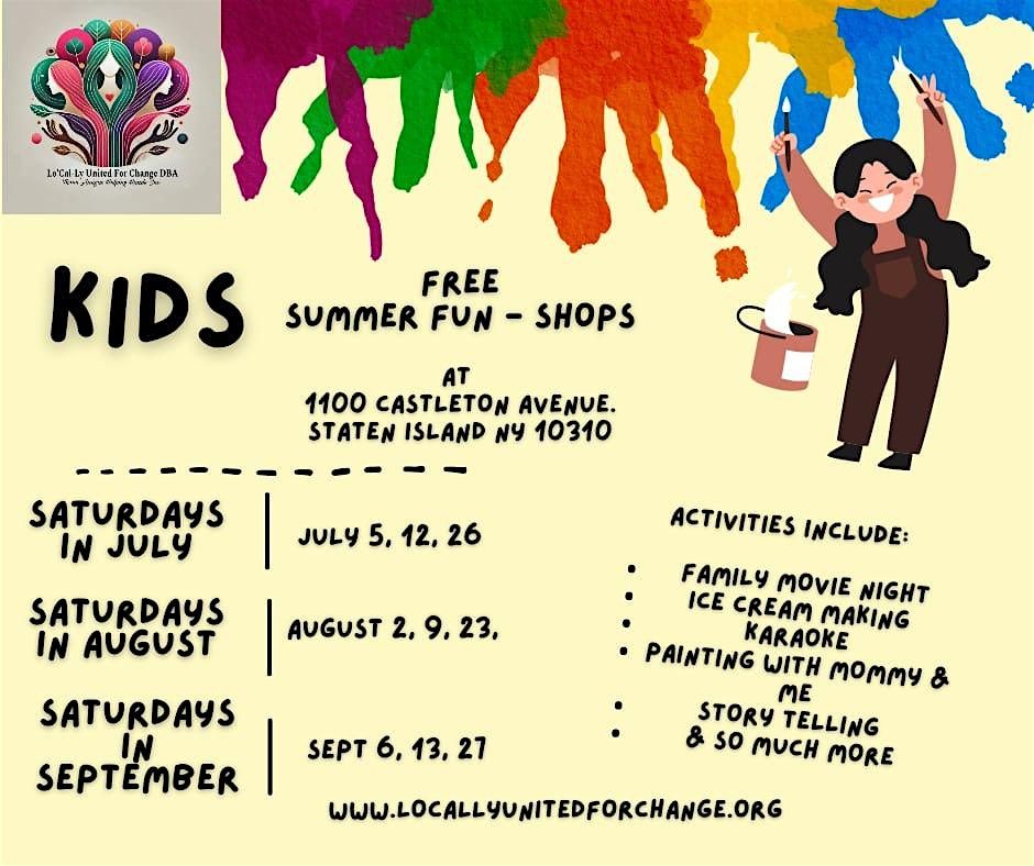 Kids Free Saturdays Fun Shops