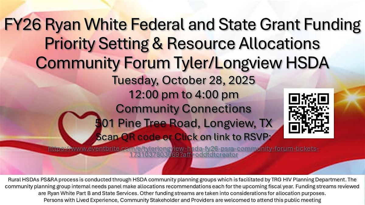 Tyler\/Longview HSDA FY26 PSRA Community Forum
