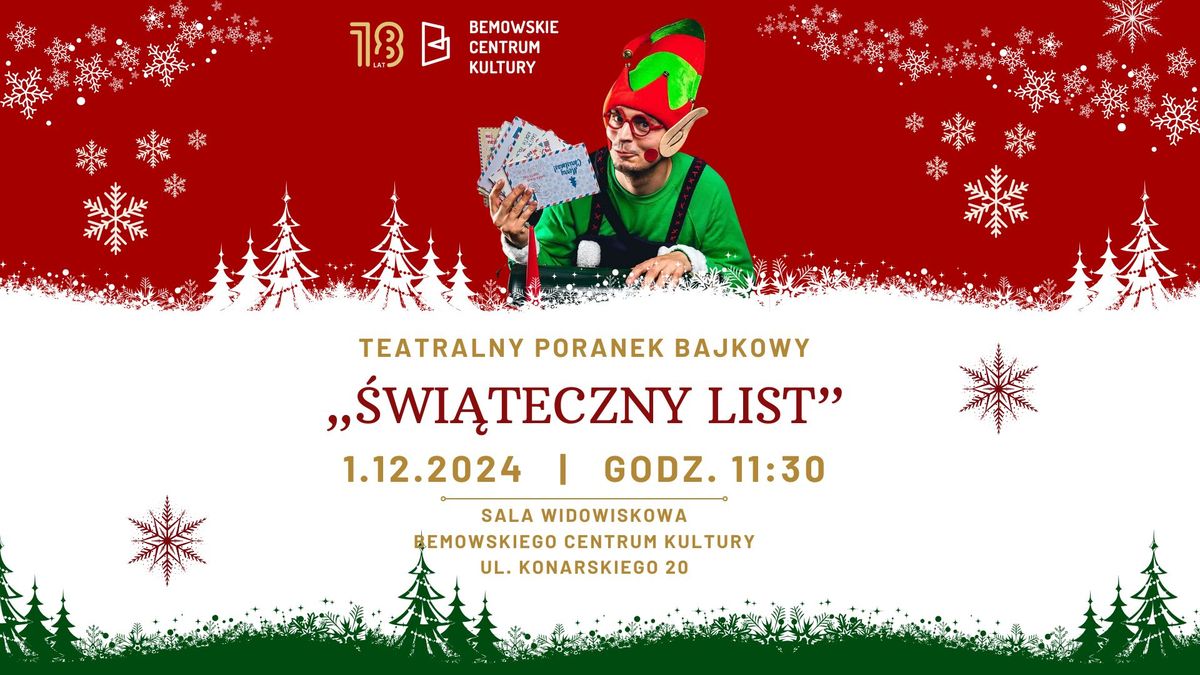 Teatralny Poranek Bajkowy \u201e\u015awi\u0105teczny list\u201d