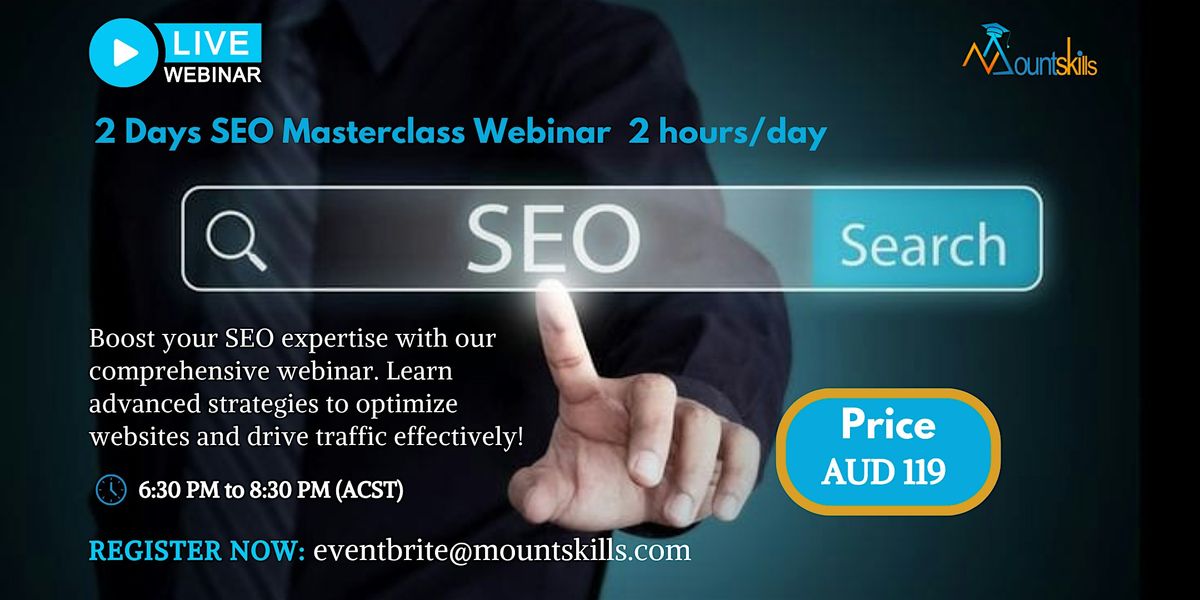 2 Days SEO Masterclass Webinar in Darwin : 2 hours\/day