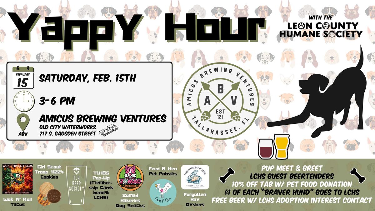 Yappy Hour at Amicus Brewing