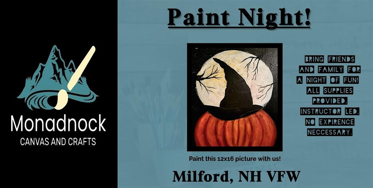 Halloween Pumpkin Paint Night - Milford NH, VFW $35pp