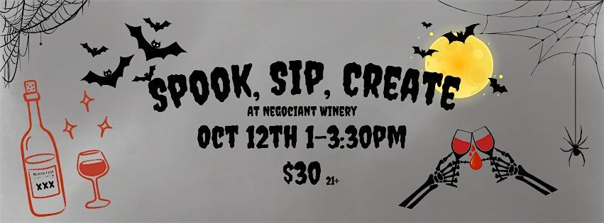 Sip & Spook: Halloween Wine Glass Painting At N\u00e9gociant Winery