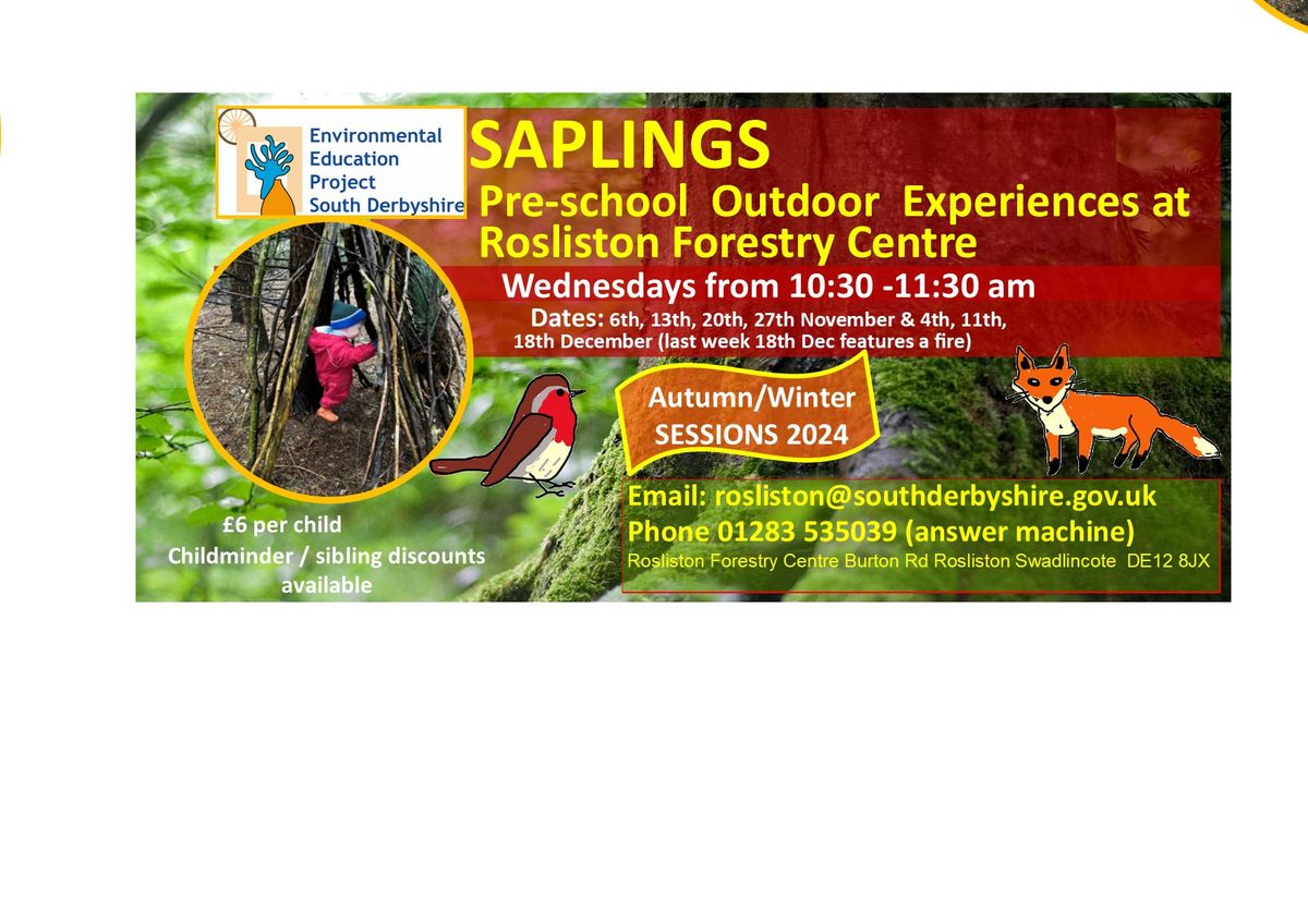 Saplings Preschool Outdoor activities at Rosliston Forestry Centre