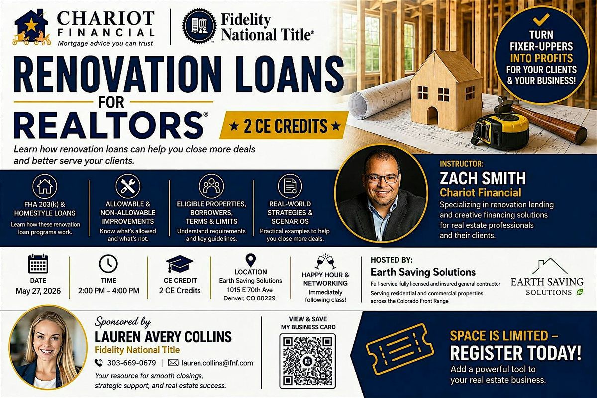 Renovation Loans for Realtors \u2013 2CE
