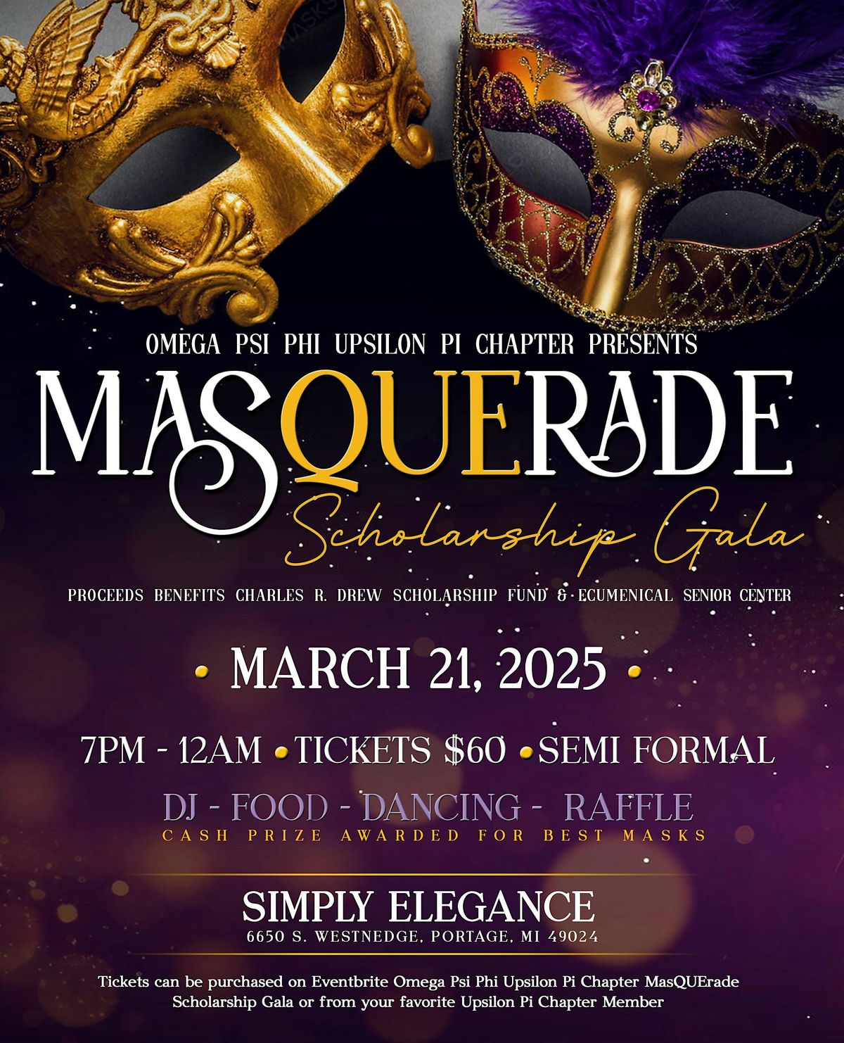 Omega Psi Phi Fraternity-Upsilon Pi Chapter MasQUErade Scholarship Gala