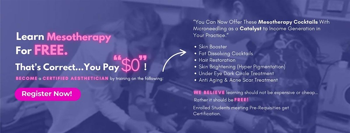 Mesotherapy Training for Free at Institute of Medical Aesthetics Oshawa