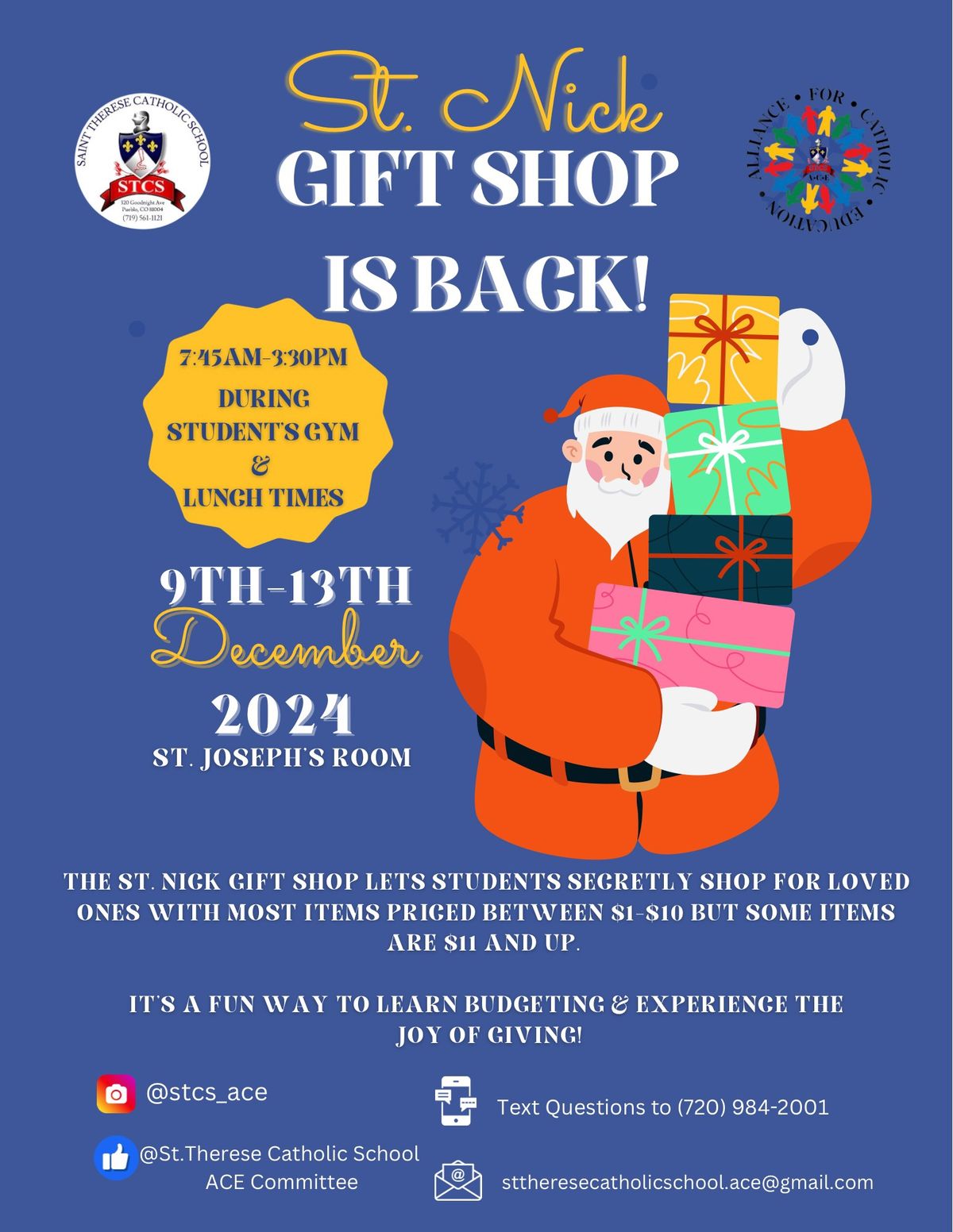 \ud83c\udf84 STCS St. Nick Gift Shop is Back! \ud83c\udf84