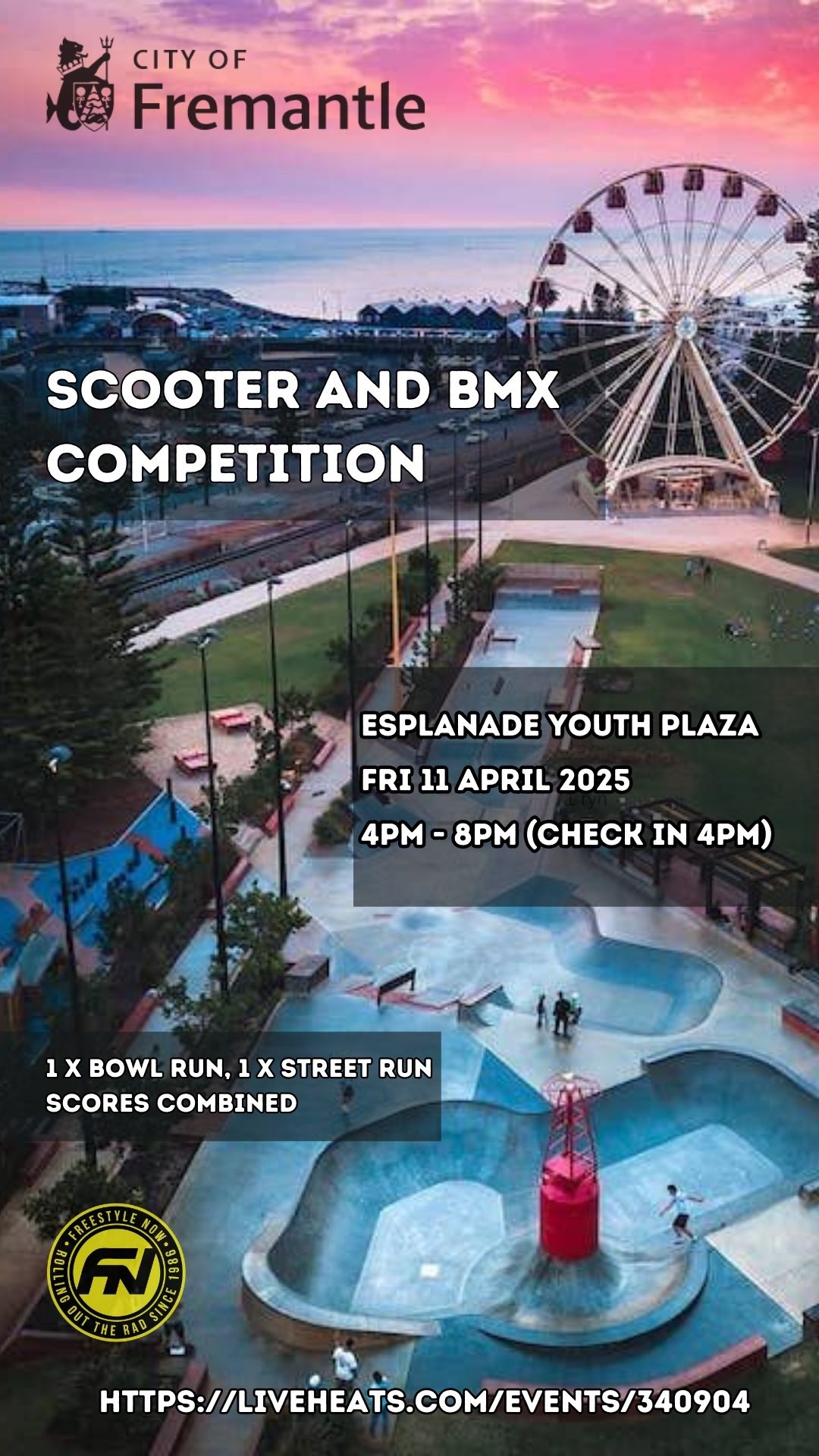 Fremantle skatepark competition - BMX & Scooter - April 2025