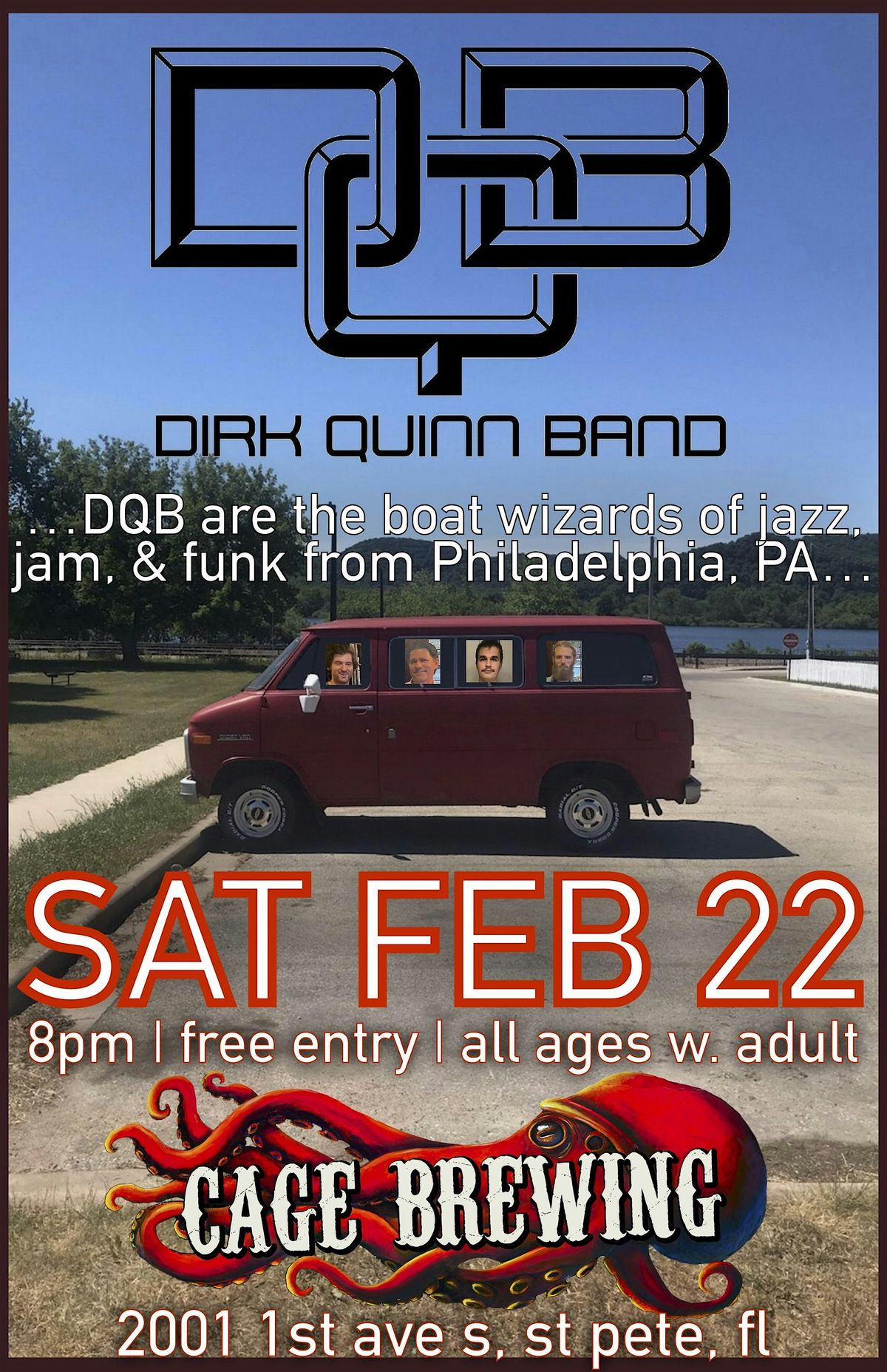 FREE ENTRY: Dirk Quinn Band (Philadelphia, PA) | Cage Brewing | SAT FEB 22