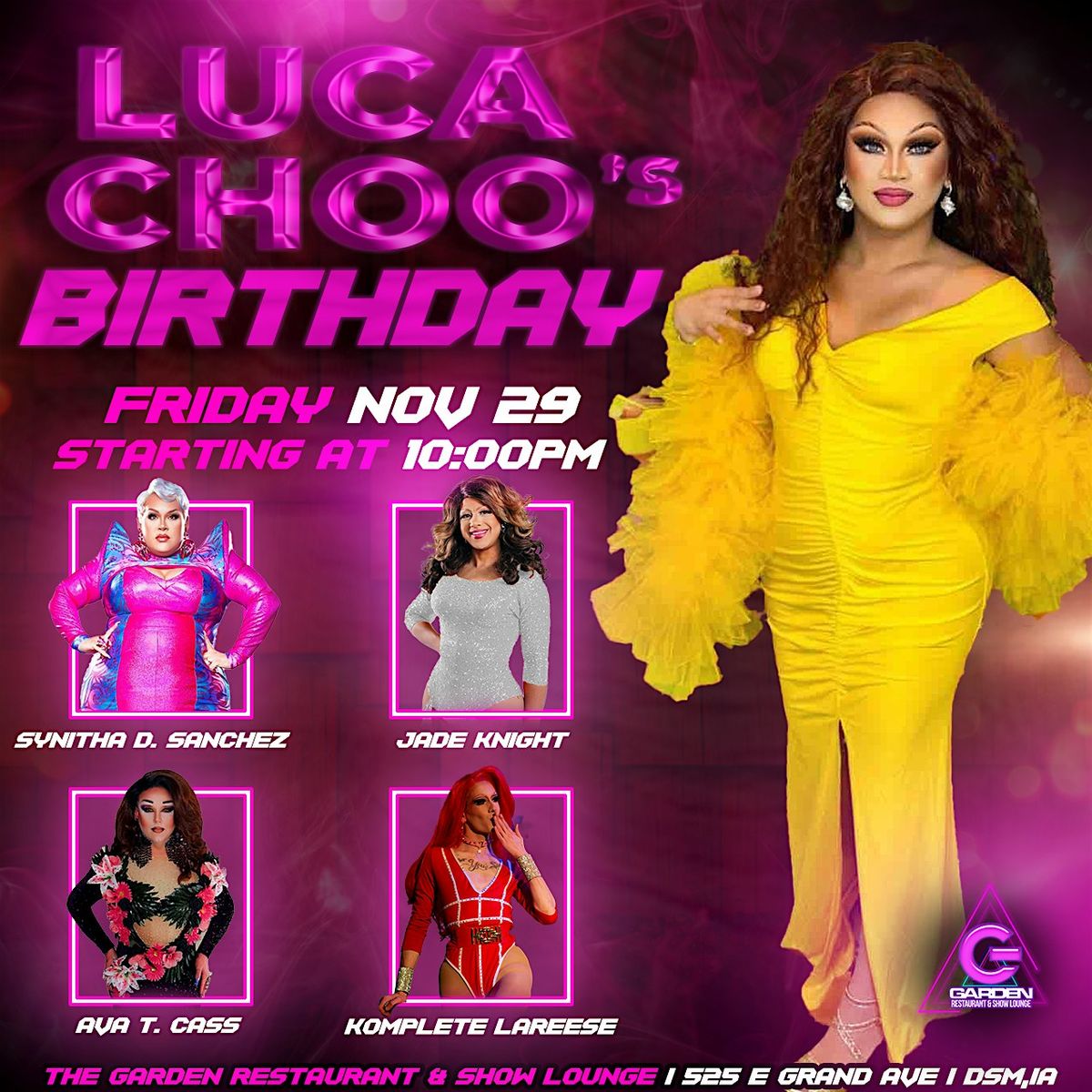 Fri Nov 29 Drag Show - 10pm Table Reservation