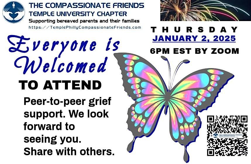 1ST THURSDAY MONTHLY GRIEF SUPPORT FREE BY ZOOM 6:00PM EST