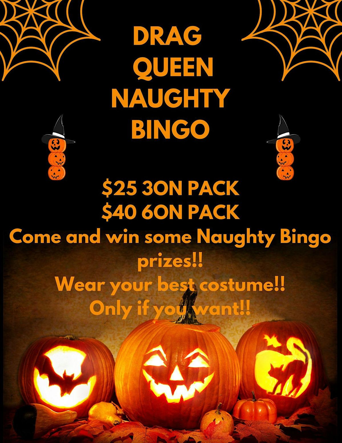HALLOWEEN DRAG QUEEN NAUGHTY BINGO