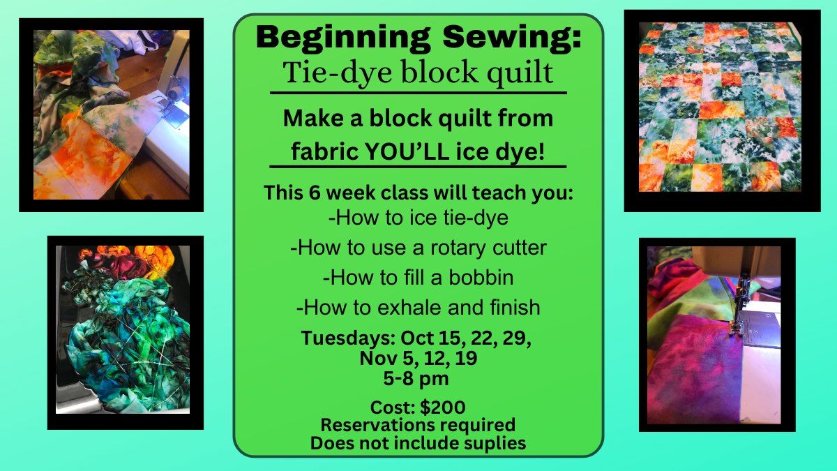 Beginning Sewing: TIe-Dye Block Quilt