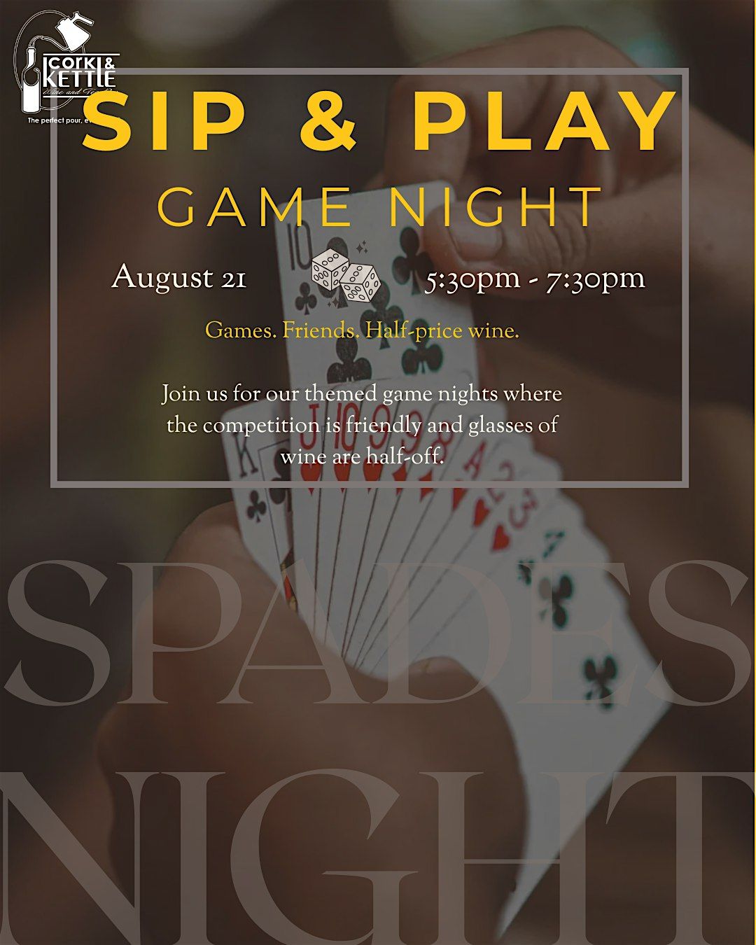 Sip & Play Game Night: Spades Tournament