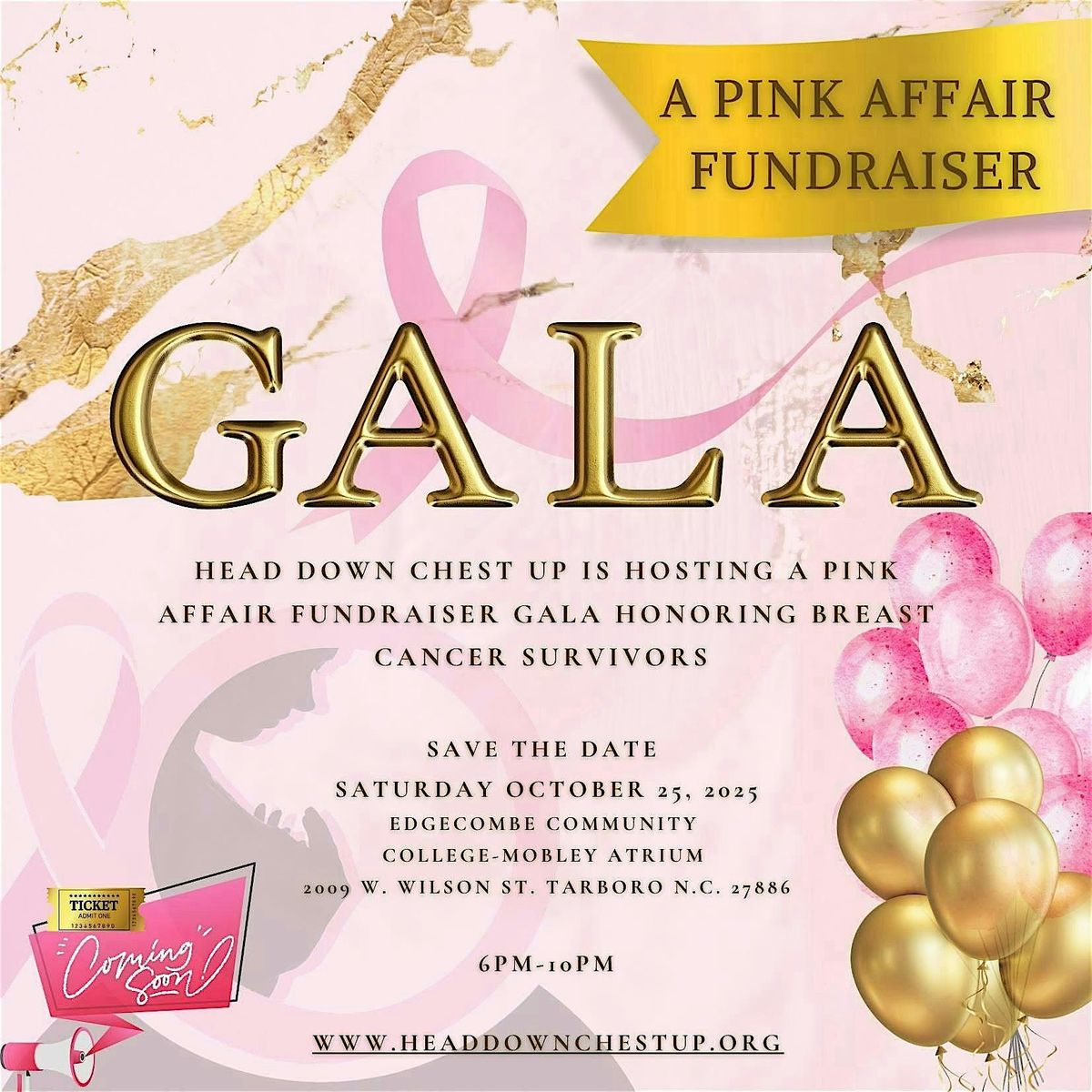 Head Down Chest Up  "A Pink Affair"  Fundraiser