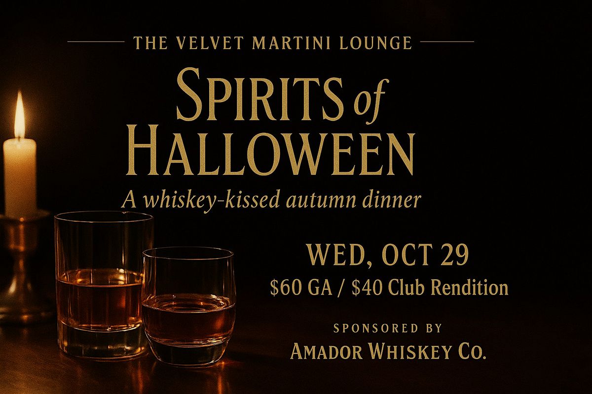 Spirits of Halloween: Cocktail Pairing Dinner at The Velvet Martini Lounge