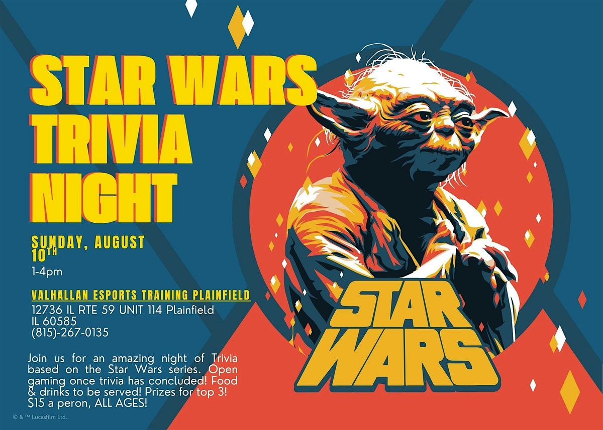 Star Wars Trivia Night Hosted by Valhallan Esports Training