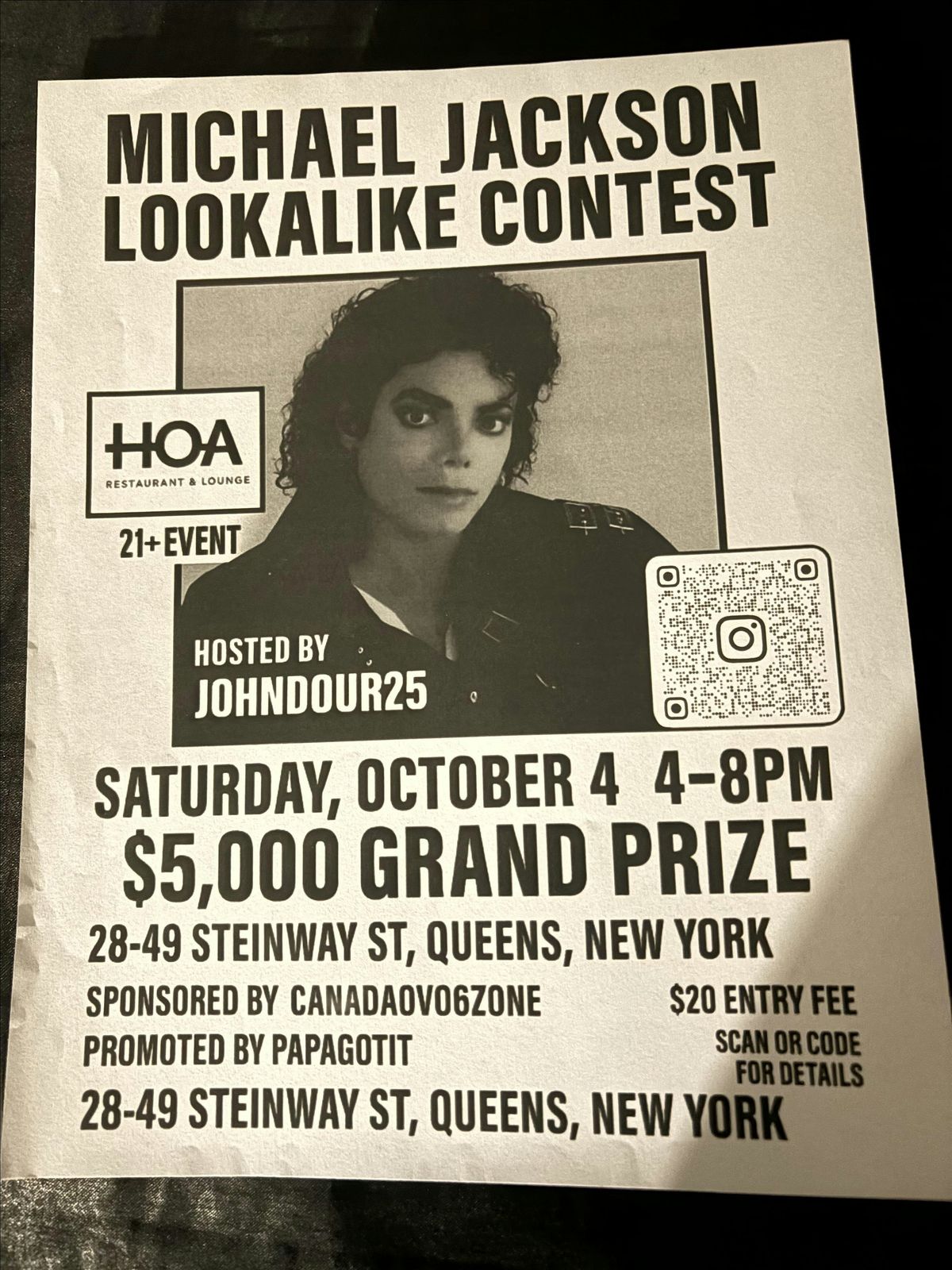 MICHEAL JACKSON LOOKALIKE CONTEST $5,000 GRAND PRIZE +TRIBUTE NIGHT