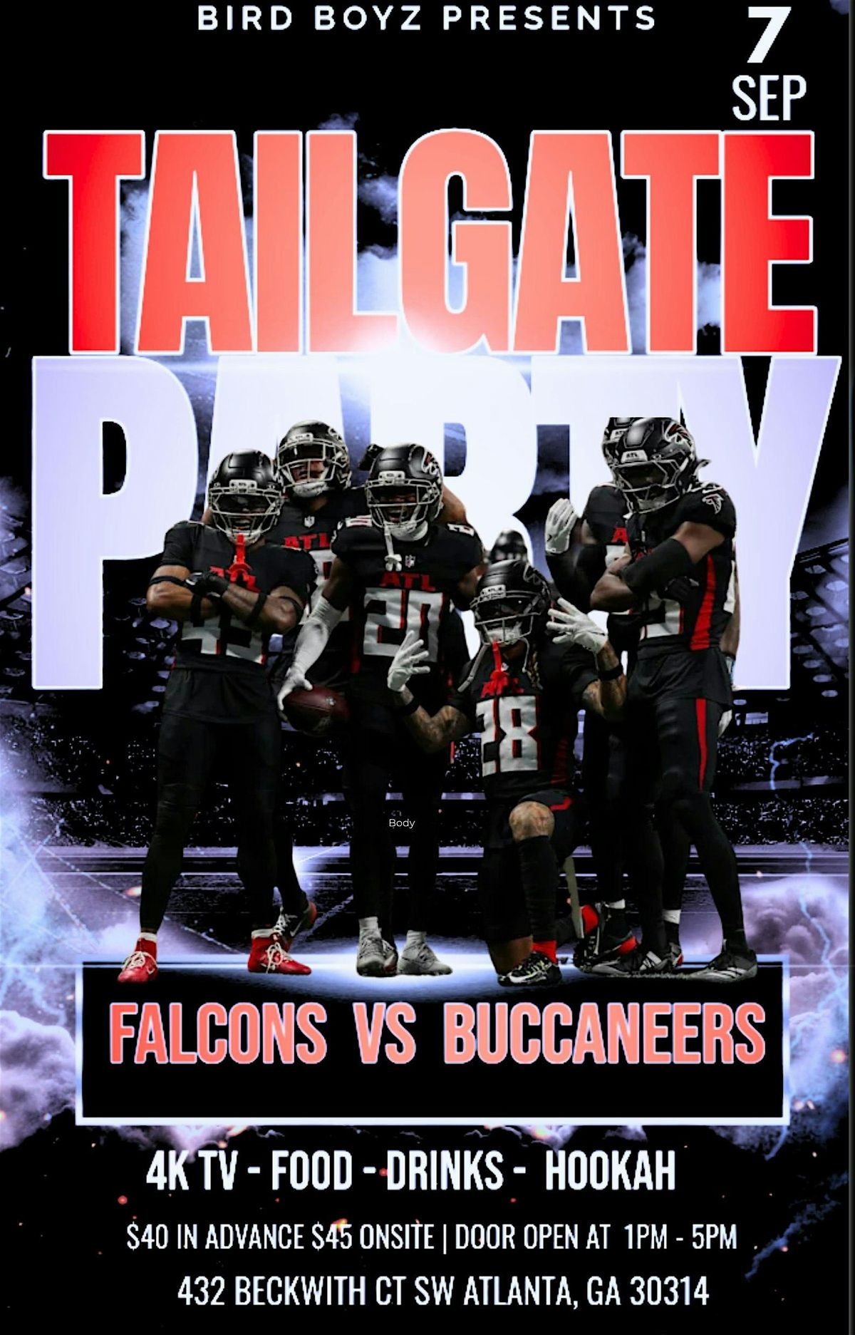 Atlanta Falcons vs. Tampa Bay Bucs Tailgate Party