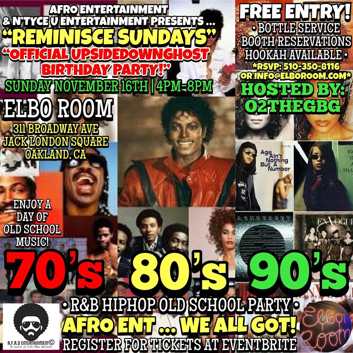 REMINISCE SUNDAYS 70\u2019s\/80\u2019s\/90\u2019s OLD SCHOOL DAY PARTY!