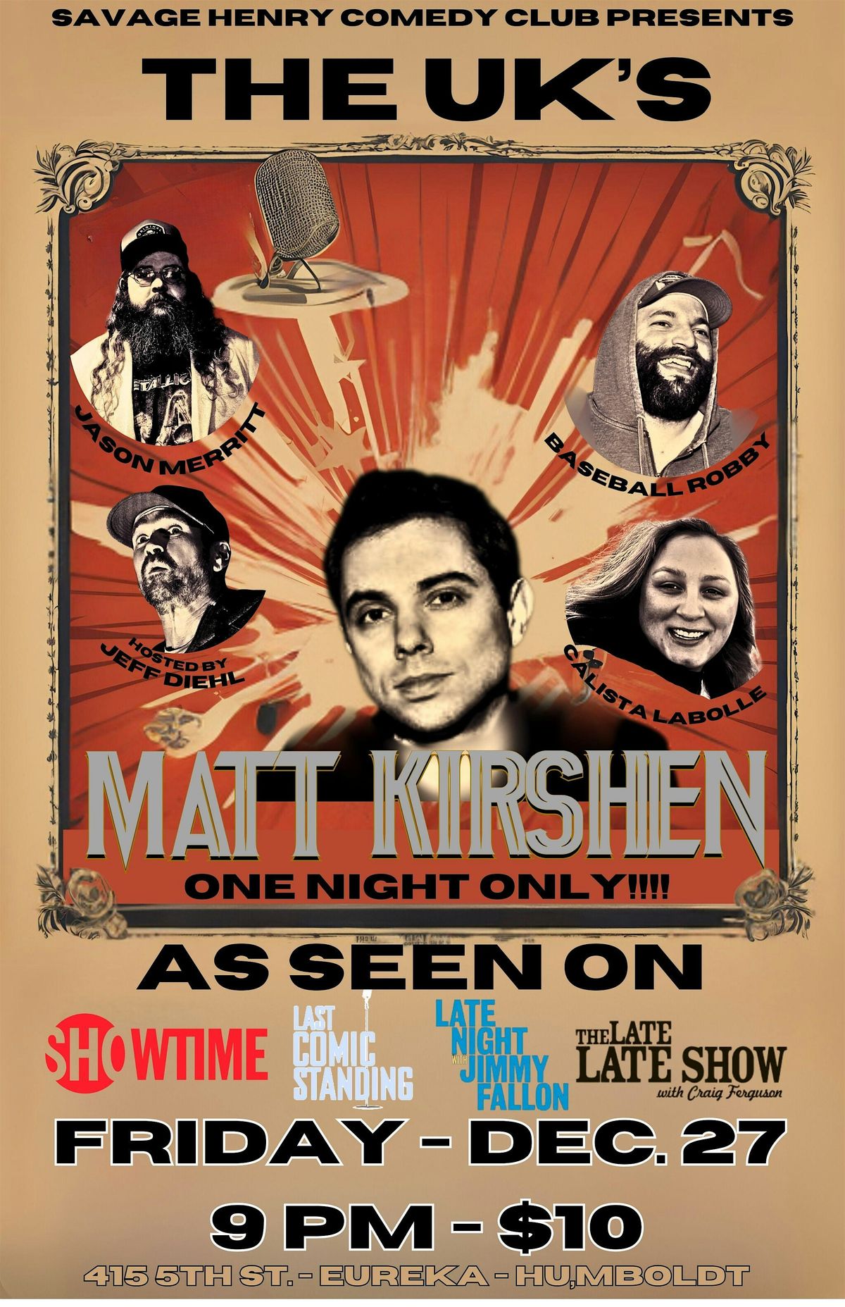 The UK's Matt Kirshen headlines The Club