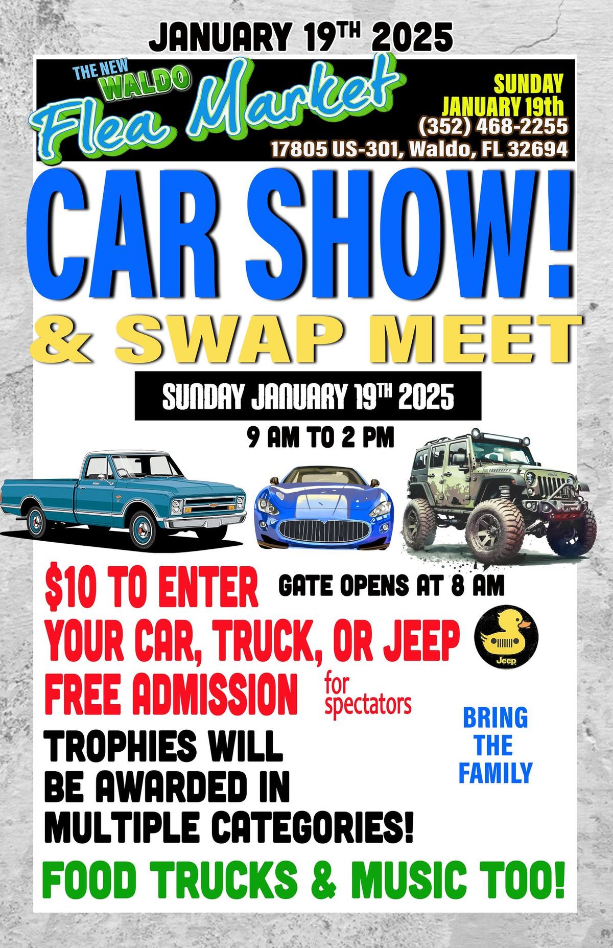 CAR SHOW w\/ SWAP MEET - Fun for the Whole Family!