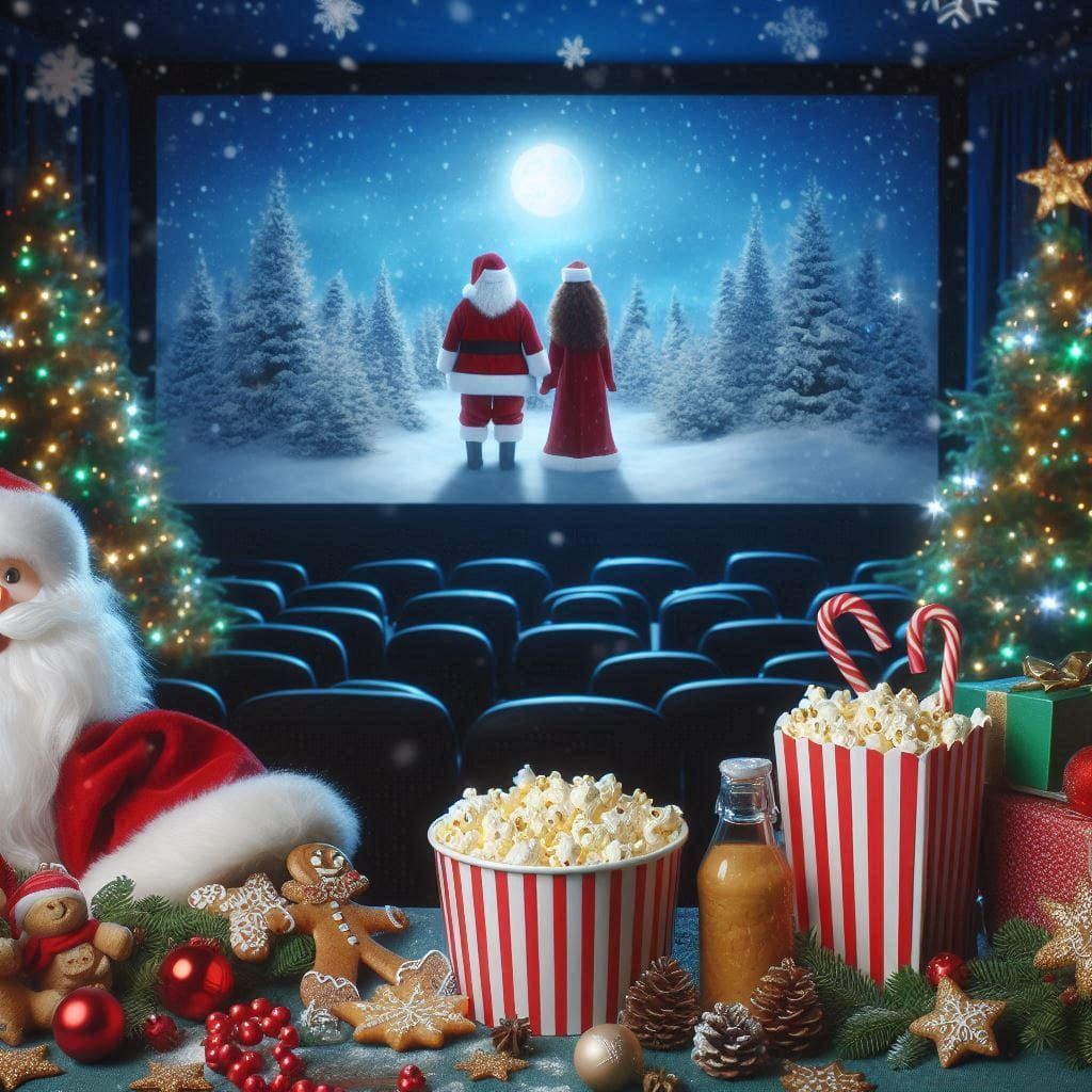 Holiday Movie Theater experience with Popcorn 