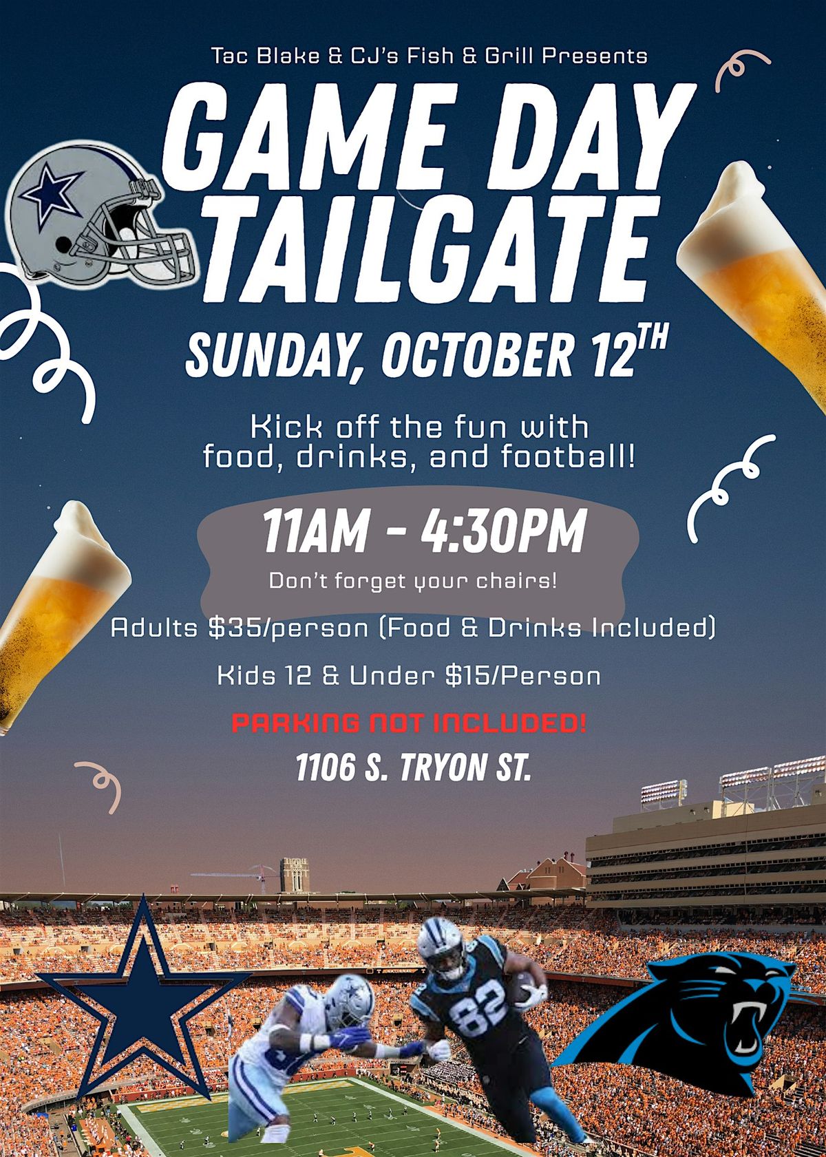 Game Day Tailgate  - Carolina vs. Dallas - ONLINE REGISTRATION