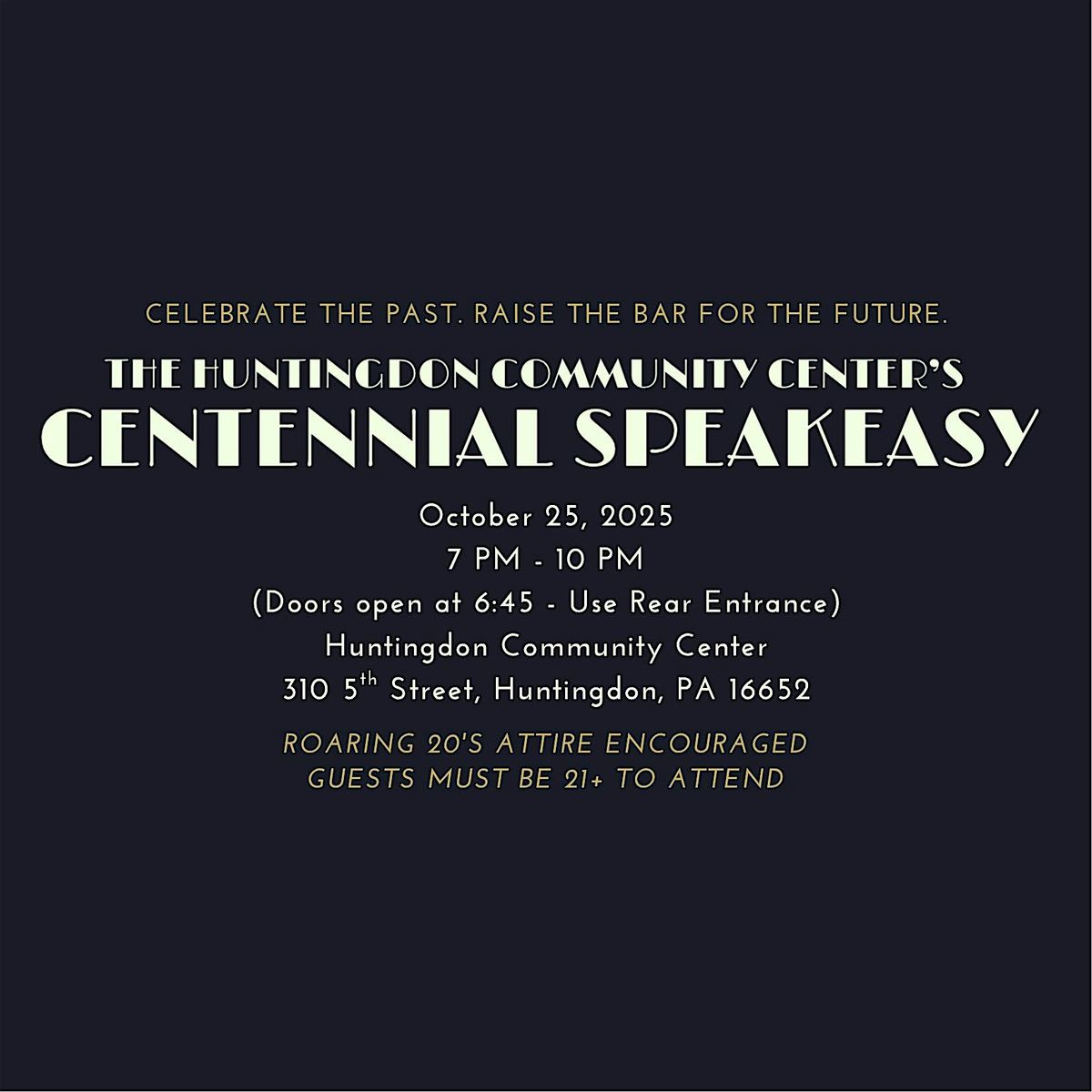 HCC Centennial Speakeasy