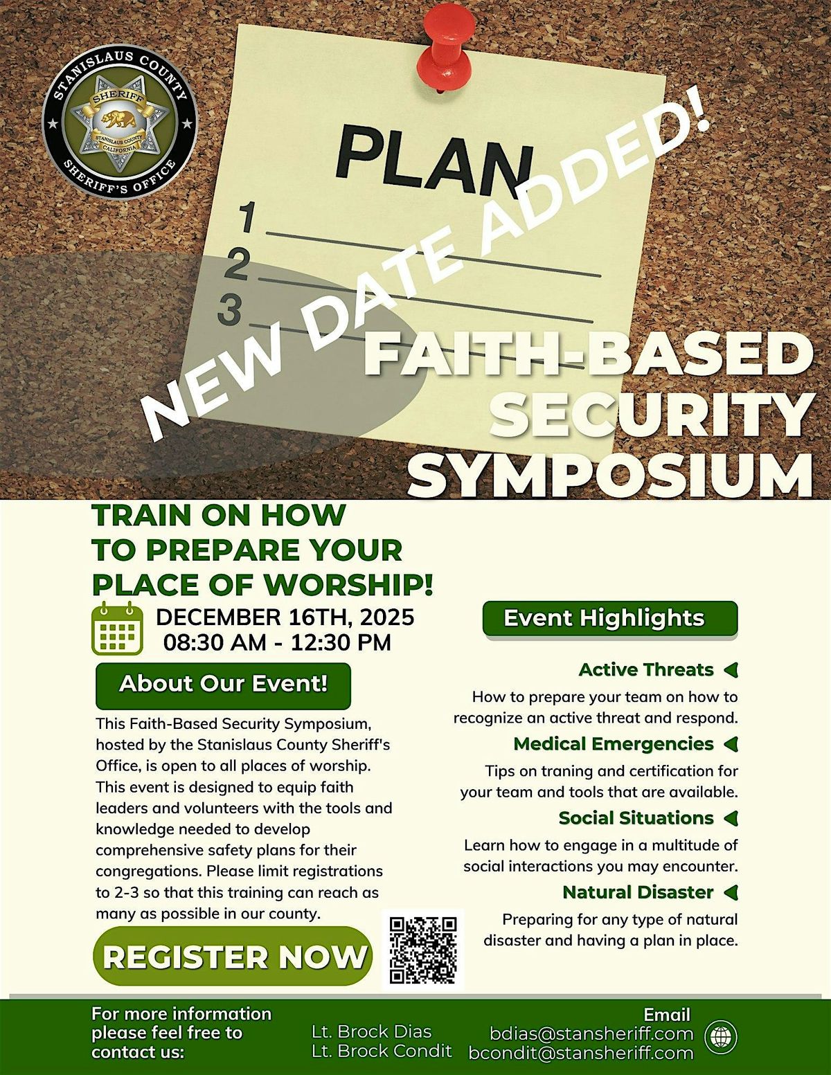 ADDED DATE! Faith-Based Security Symposium