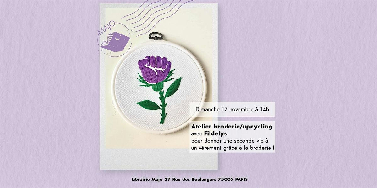 Atelier broderie\/upcycling avec Fildelys