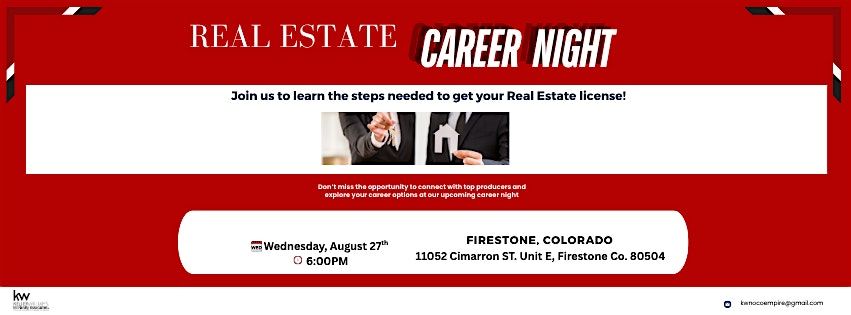 Career Night- Learn how to get your Real Estate license.
