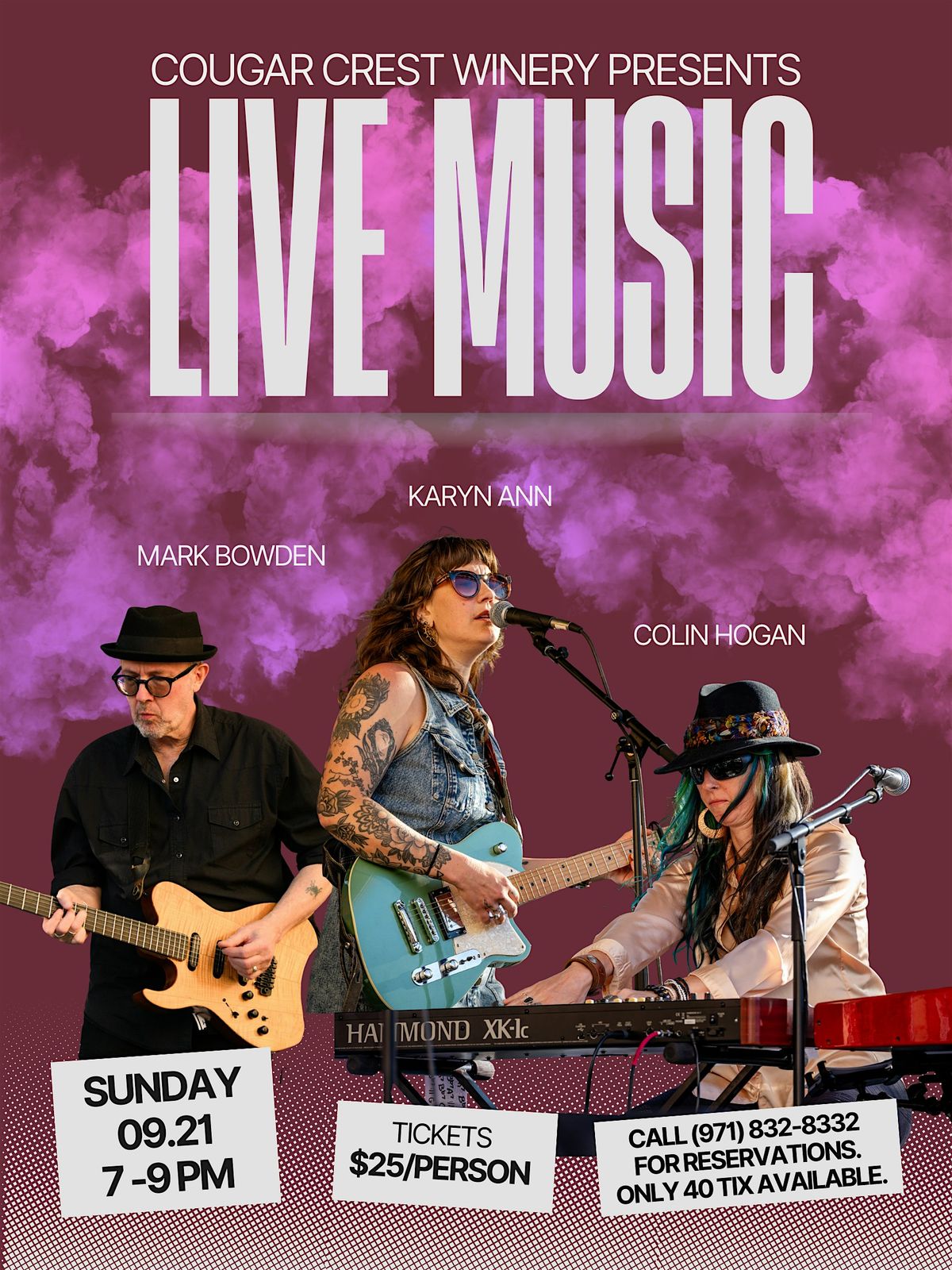 Cougar Crest Estate Winery Presents: Karyn Ann + Colin Hogan + Mark Bowden