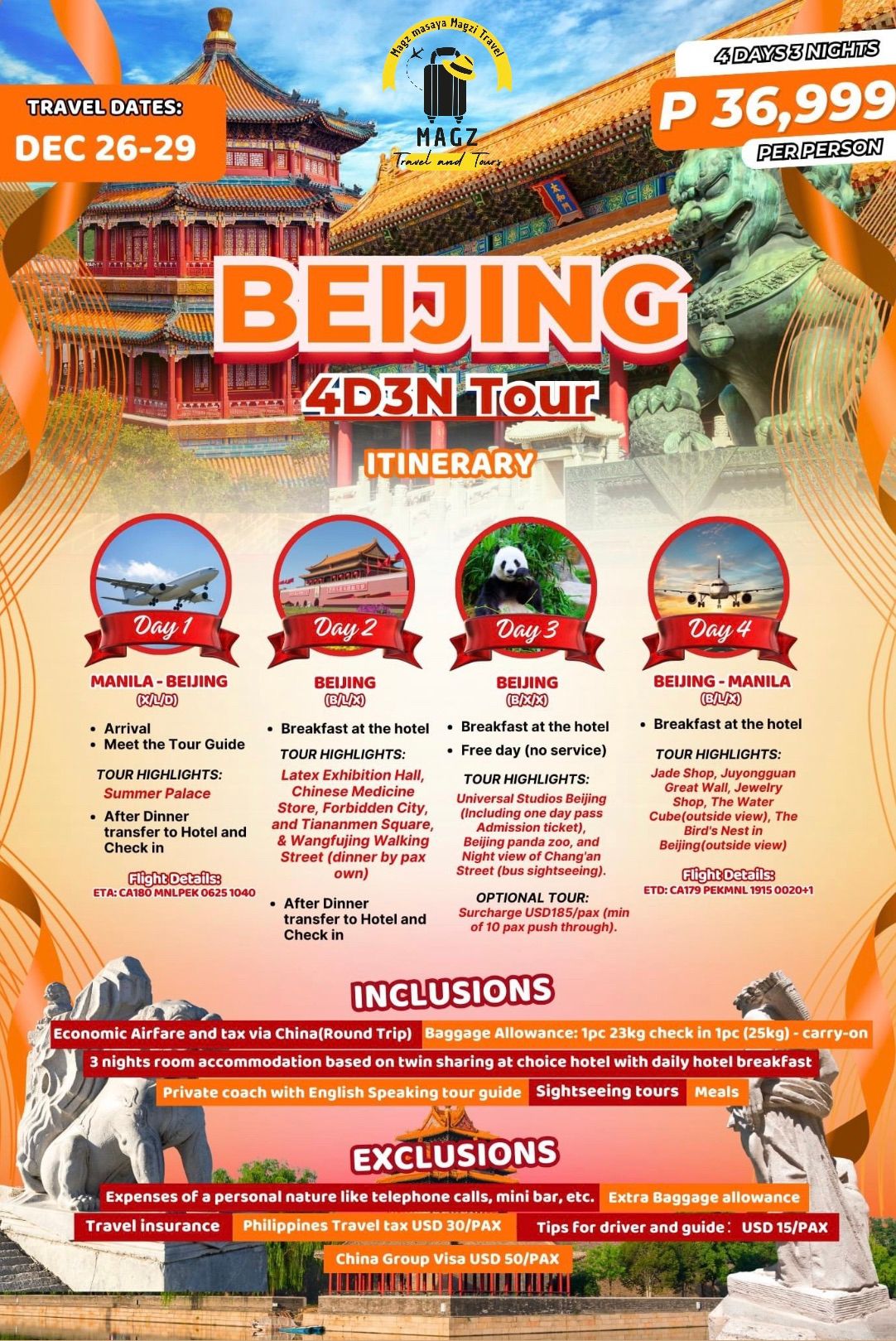 Vibe with a 4-day, 3-night trip to Beijing!