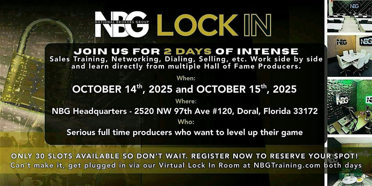 National Brokers Group LOCK IN   2-Day Life Insurance Sales Training Event