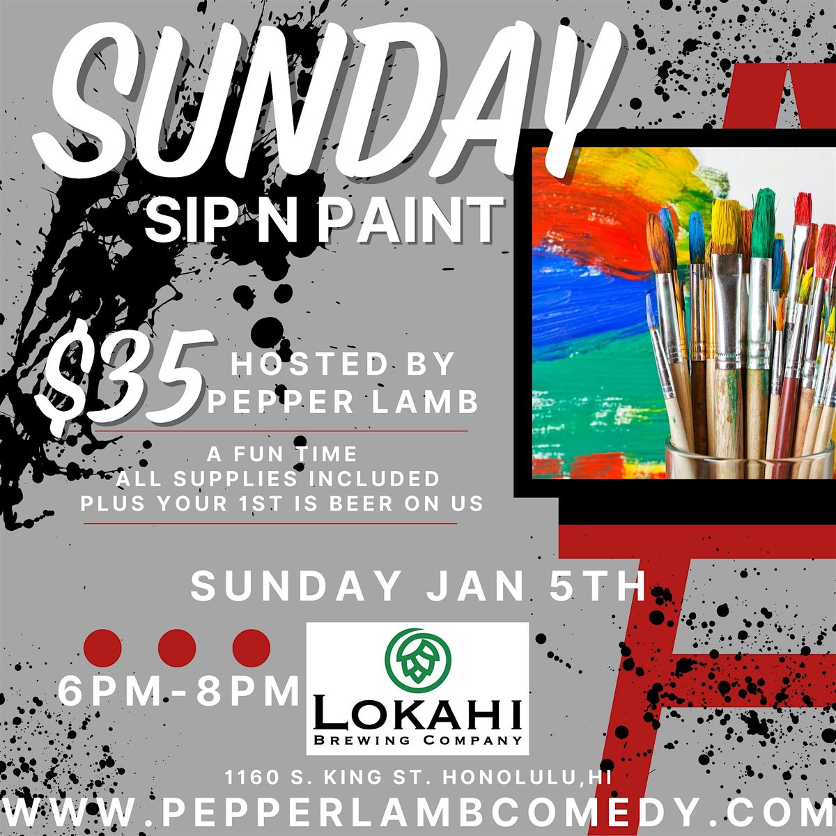 Comedy & Canvases - Sip N' Paint Party - JAN 12th