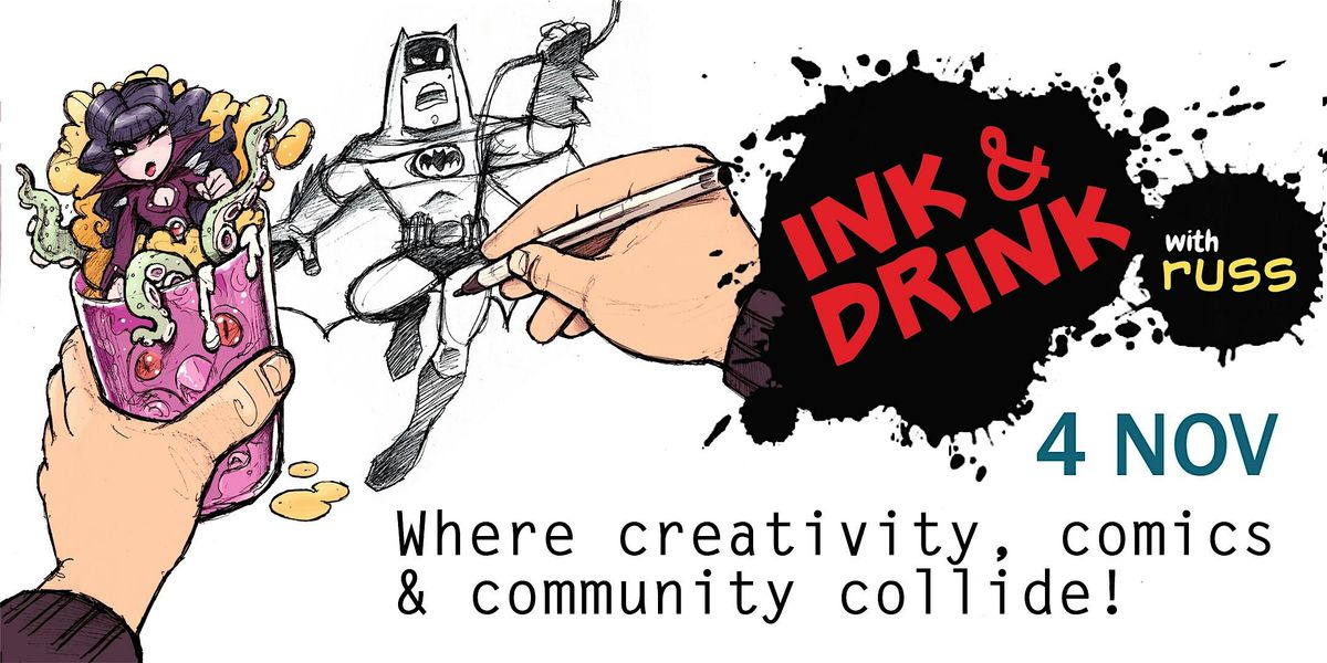 Copy of Ink & Drink comic art drawing social in pub
