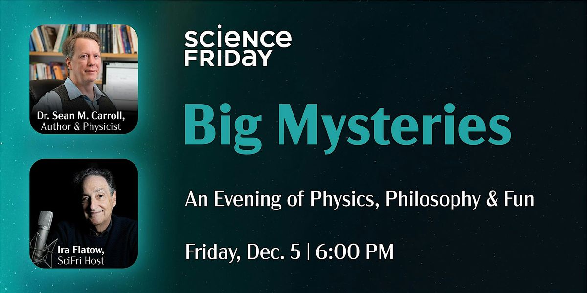 An Evening Of Physics and Philosophy With Dr. Sean M. Carroll