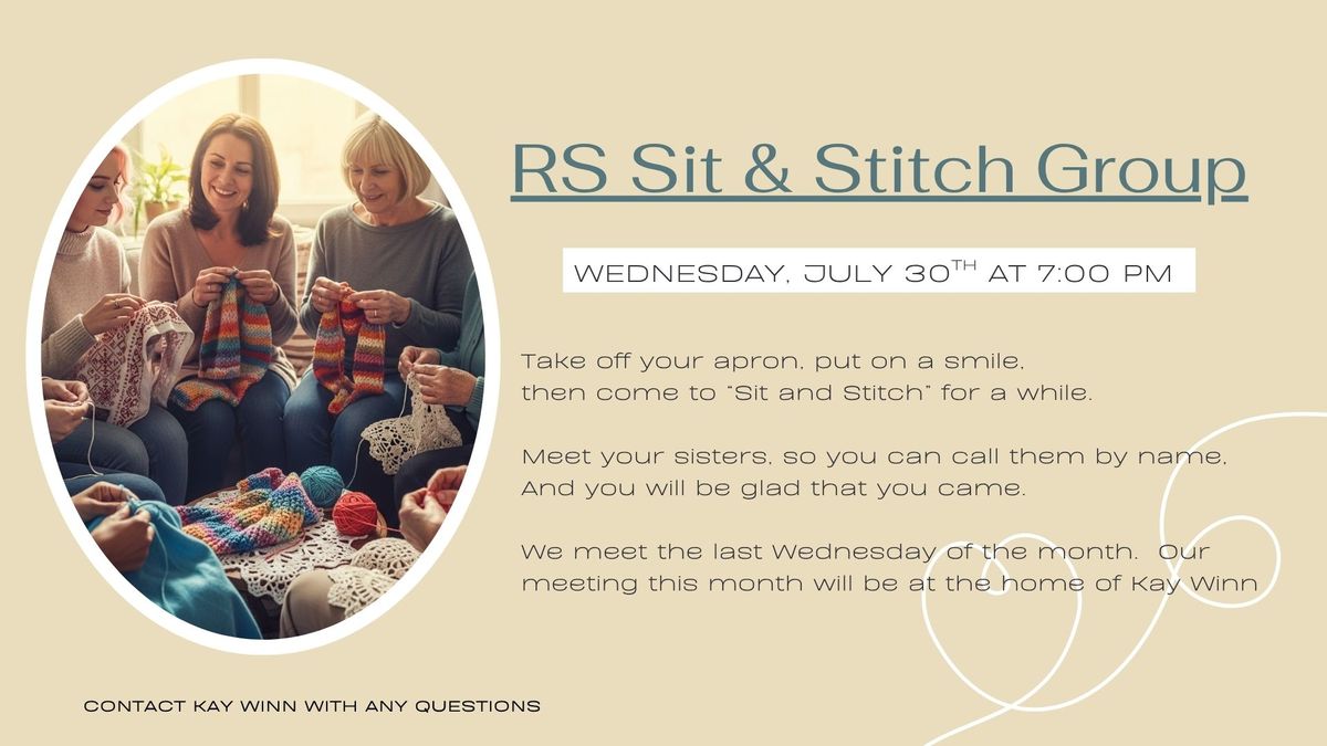 HP 1st Ward RS Activity: Sit & Stitch Group