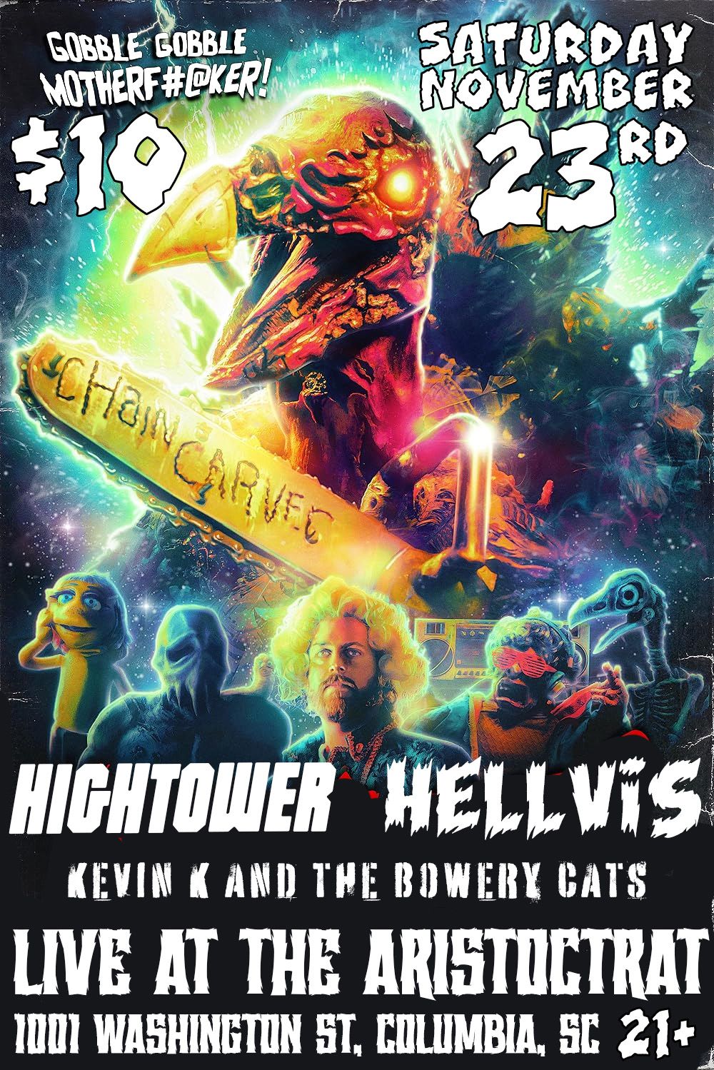 November 23rd 2024 Hightower, Hellvis and Kevin K and the bowery Boys at the Aristocrat 