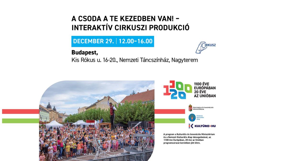 A csoda a Te kezedben van! \u2013 interakt\u00edv cirkuszi produkci\u00f3 \/ Budapest