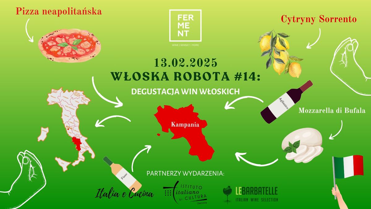 W\u0142oska Robota#14: Degustacja win w\u0142oskich z Kampanii