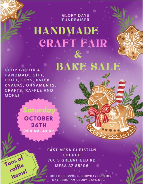 Glory Days Craft Fair and Bake Sale Fundraiser 